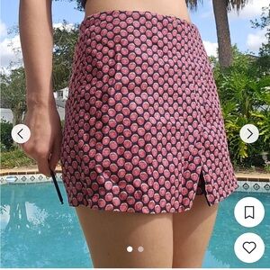 Zara Med Pink Blue Polka Dot Skort Skirt Shorts